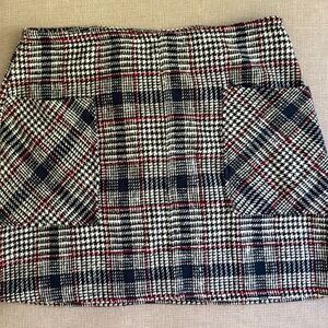 Gilli Black, White, and Red Plaid Mini Skirt